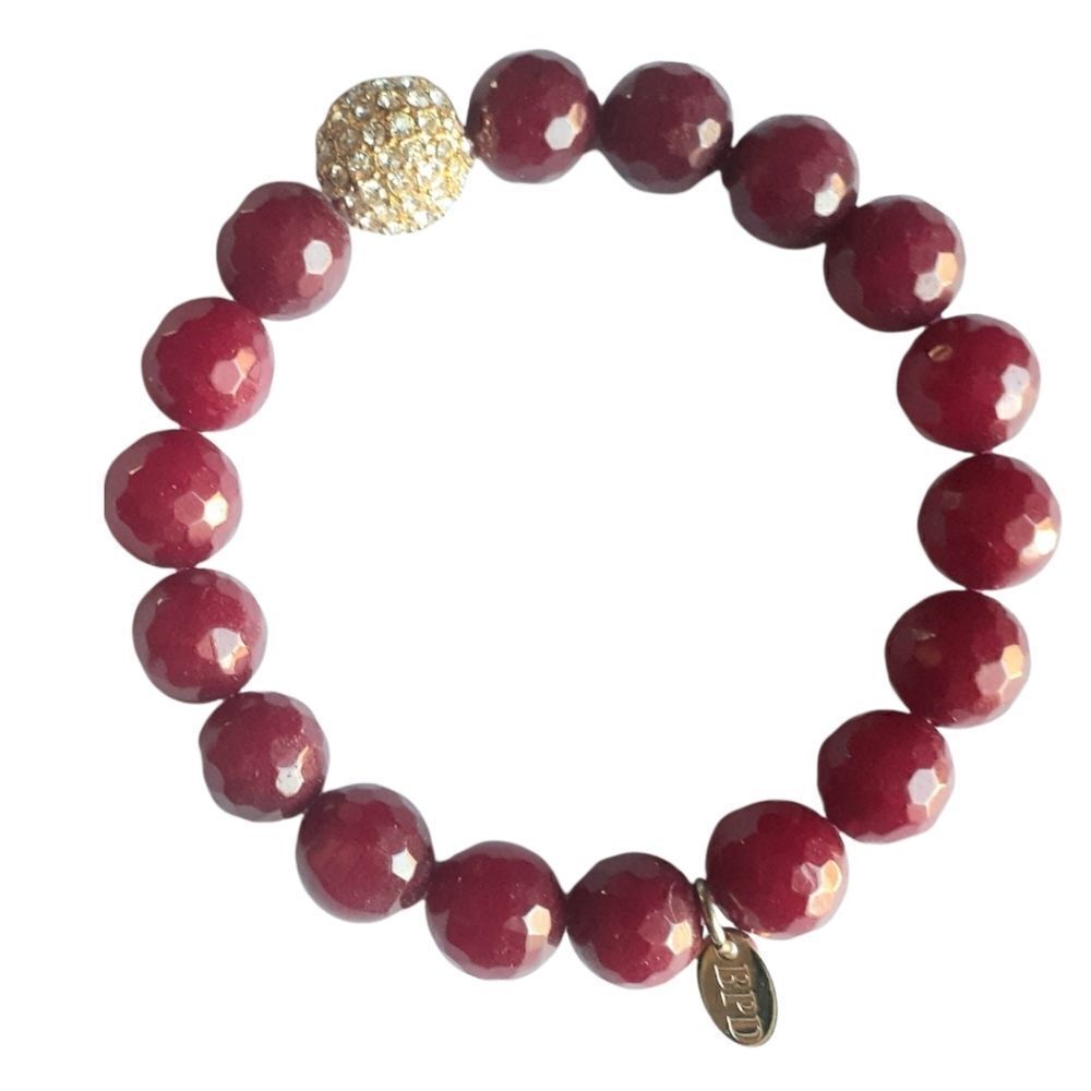 Betsy Pittard Designs Bracelet Red Beaded Stretchy